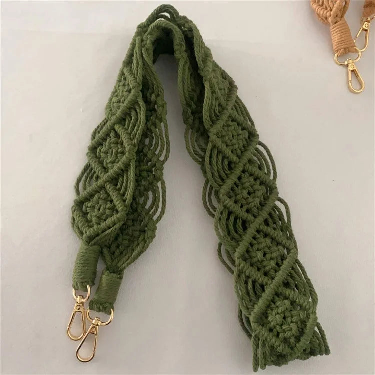 130cm Bohemian Style Hand-Woven Crossbody Strap for Phone, Camera, Bag Replacement Strap