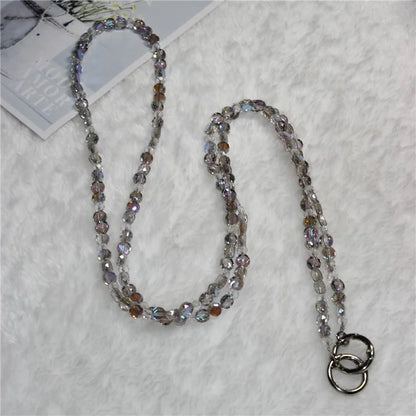 120cm Phone Charm Stap Crystal Beads Shoulder Strap Lanyard with Tether Tab