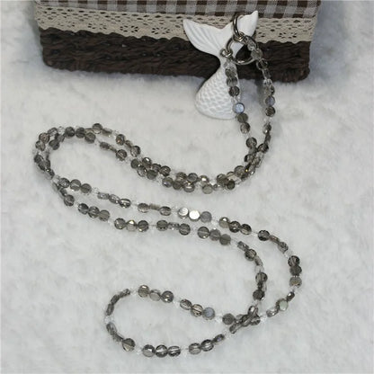 120cm Phone Charm Stap Crystal Beads Shoulder Strap Lanyard with Tether Tab