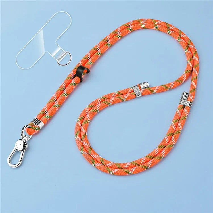 8mm Adjustable Nylon Phone Lanyard with Dual Direction Clips, Zinc Alloy Buckle Crossbody Neck Strap