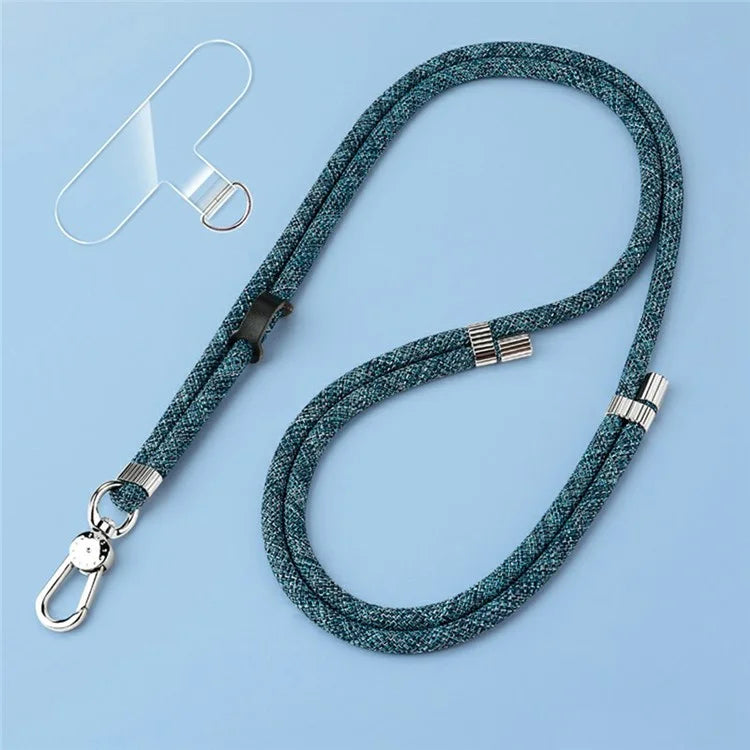 8mm Adjustable Nylon Phone Lanyard with Dual Direction Clips, Zinc Alloy Buckle Crossbody Neck Strap