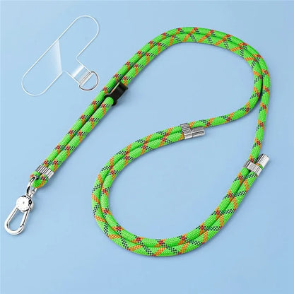 8mm Adjustable Nylon Phone Lanyard with Dual Direction Clips, Zinc Alloy Buckle Crossbody Neck Strap