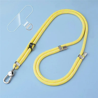 8mm Adjustable Nylon Phone Lanyard with Dual Direction Clips, Zinc Alloy Buckle Crossbody Neck Strap