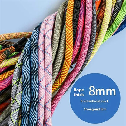 8mm Adjustable Nylon Phone Lanyard with Dual Direction Clips, Zinc Alloy Buckle Crossbody Neck Strap