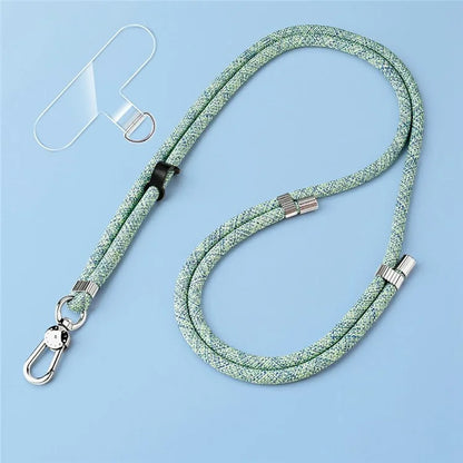 8mm Adjustable Nylon Phone Lanyard with Dual Direction Clips, Zinc Alloy Buckle Crossbody Neck Strap