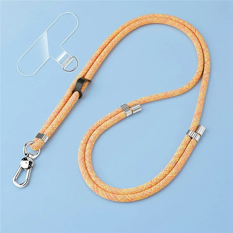 8mm Adjustable Nylon Phone Lanyard with Dual Direction Clips, Zinc Alloy Buckle Crossbody Neck Strap