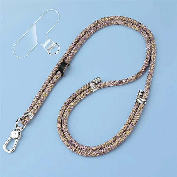 8mm Adjustable Nylon Phone Lanyard with Dual Direction Clips, Zinc Alloy Buckle Crossbody Neck Strap
