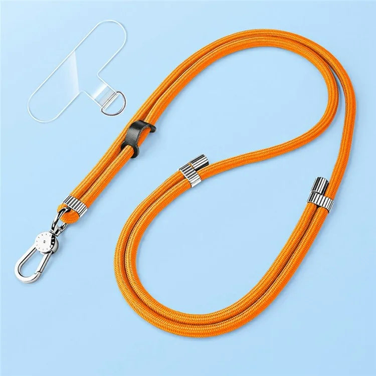 8mm Adjustable Nylon Phone Lanyard with Dual Direction Clips, Zinc Alloy Buckle Crossbody Neck Strap
