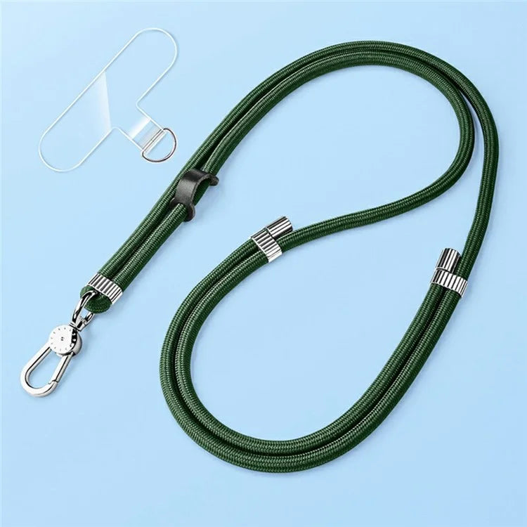 8mm Adjustable Nylon Phone Lanyard with Dual Direction Clips, Zinc Alloy Buckle Crossbody Neck Strap