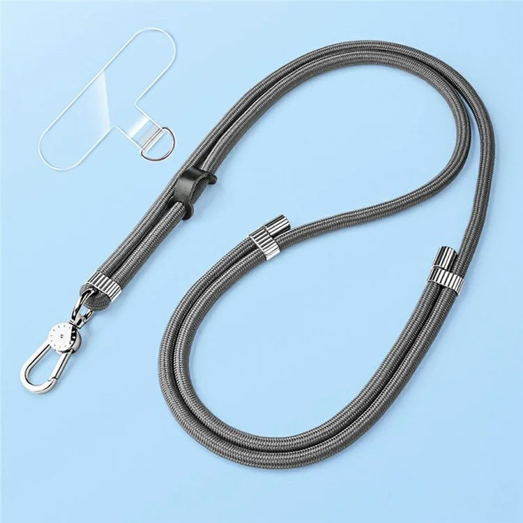 8mm Adjustable Nylon Phone Lanyard with Dual Direction Clips, Zinc Alloy Buckle Crossbody Neck Strap