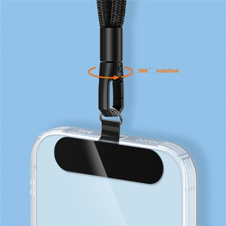 6mm Polyester Wrist Strap for Mobile Phone Lanyard with Tether Tab, Rotating Buckle