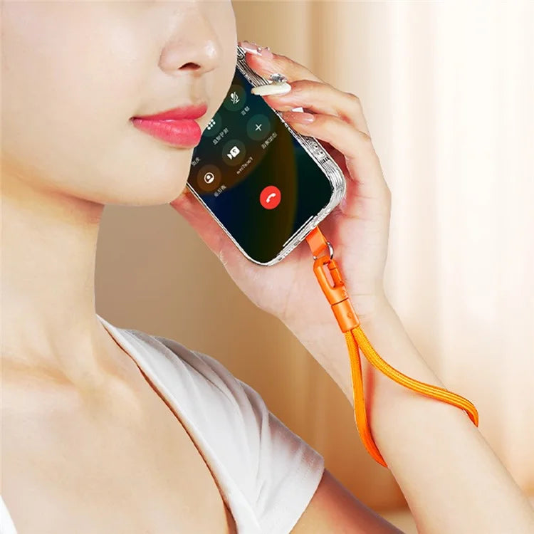 6mm Polyester Wrist Strap for Mobile Phone Lanyard with Tether Tab, Rotating Buckle