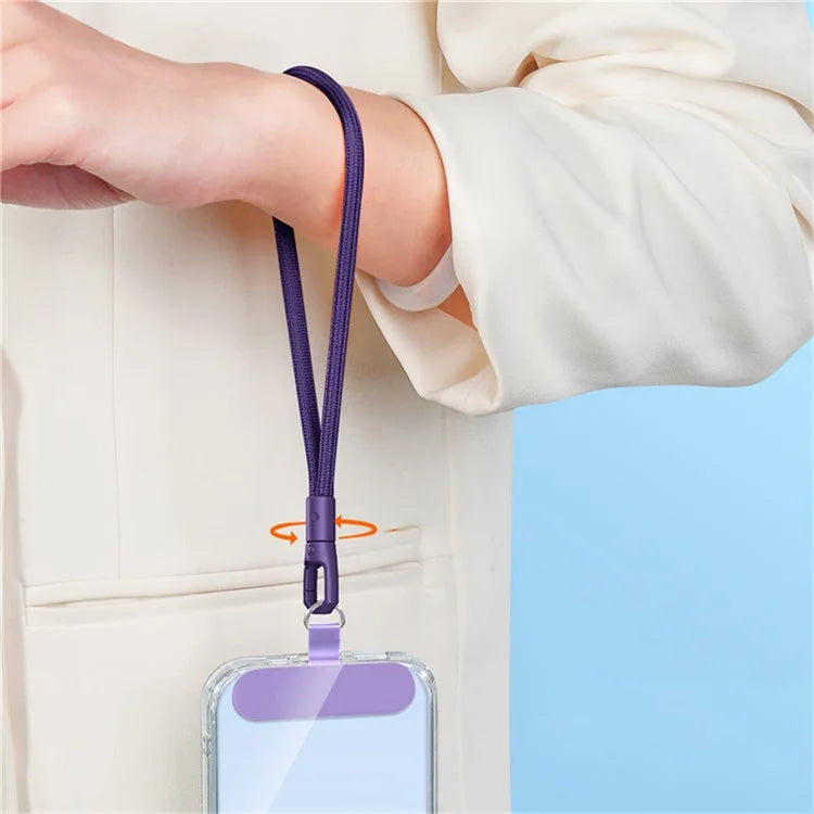 6mm Polyester Wrist Strap for Mobile Phone Lanyard with Tether Tab, Rotating Buckle