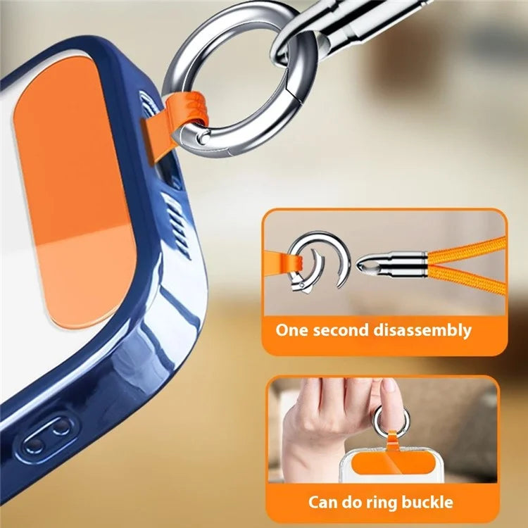6mm Bullet-Shaped Phone Lanyard with Tether Tab, Detachable Buckle Cell Phone Wrist Strap