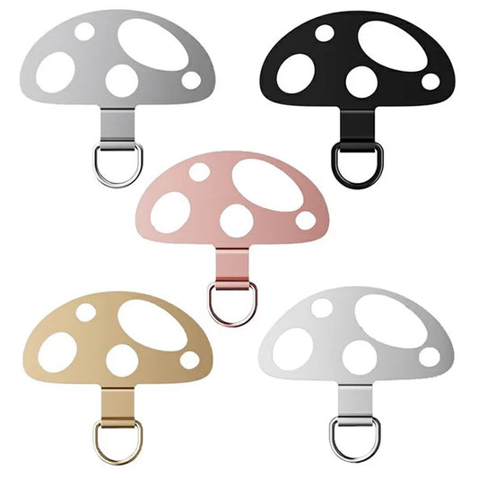 5-Pack Metal Phone Tether Tab Mushroom-Shaped Phone Lanyard Patch Phone Strap Replacement Part