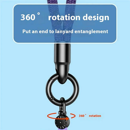 7mm Crossbody Phone Lanyard with Tether Tab, Ring Hook Rotating Watch Dial Design Phone Straps