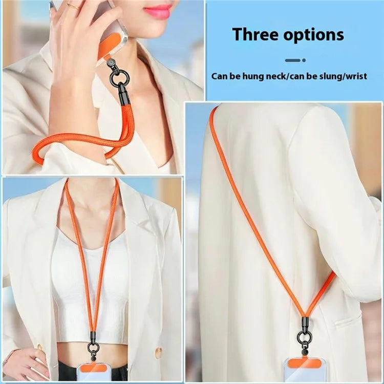 7mm Crossbody Phone Lanyard with Tether Tab, Ring Hook Rotating Watch Dial Design Phone Straps