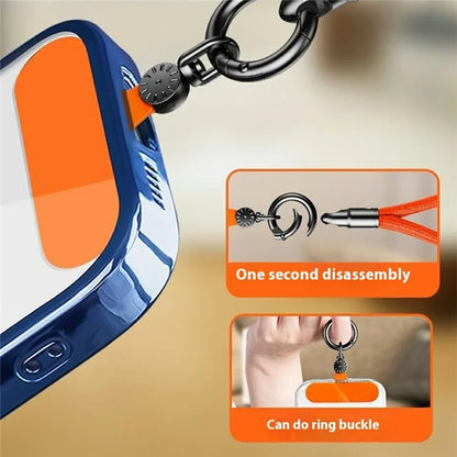 7mm Crossbody Phone Lanyard with Tether Tab, Ring Hook Rotating Watch Dial Design Phone Straps