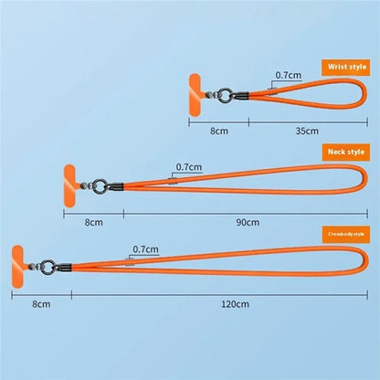 7mm Crossbody Phone Lanyard with Tether Tab, Ring Hook Rotating Watch Dial Design Phone Straps