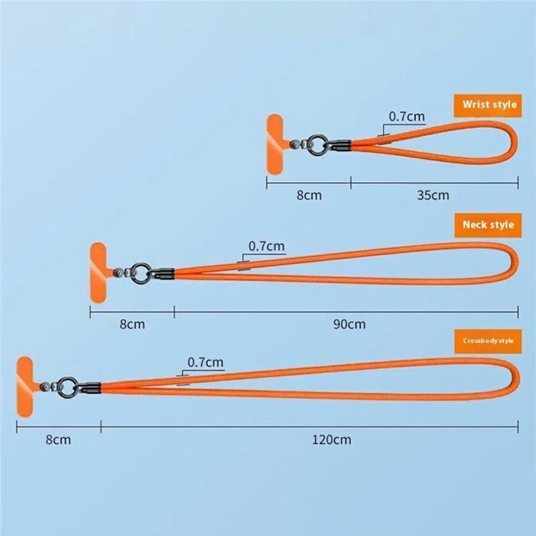 7mm Phone Lanyard Rotating Watch Dial Shape Phone Wrist Straps with Tether Tab