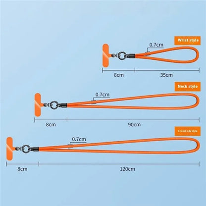 7mm Phone Lanyard Rotating Watch Dial Shape Phone Wrist Straps with Tether Tab