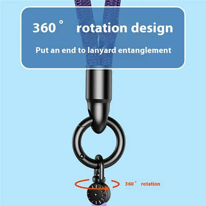 7mm Phone Lanyard Rotating Watch Dial Shape Phone Wrist Straps with Tether Tab
