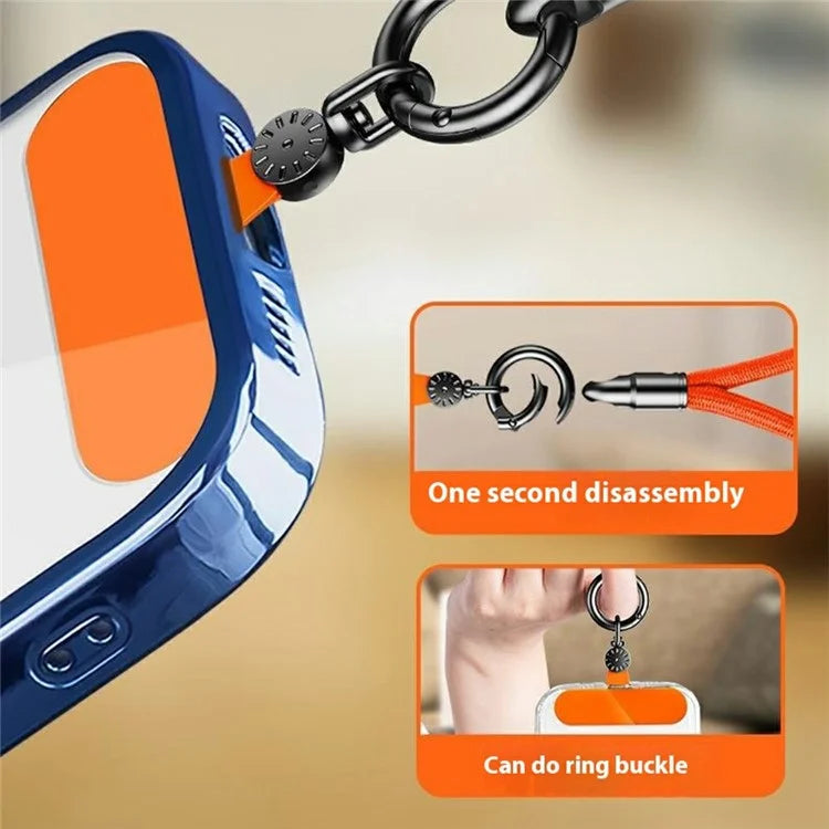 7mm Phone Lanyard Rotating Watch Dial Shape Phone Wrist Straps with Tether Tab