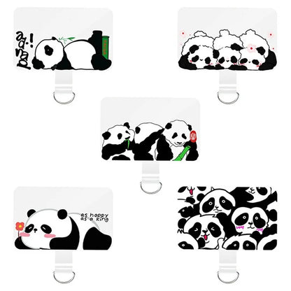 5-Pack TPU Phone Tether Tab Panda Pattern Design Phone Lanyard Patch Phone Strap Replacement Part