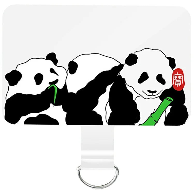 5-Pack TPU Phone Tether Tab Panda Pattern Design Phone Lanyard Patch Phone Strap Replacement Part