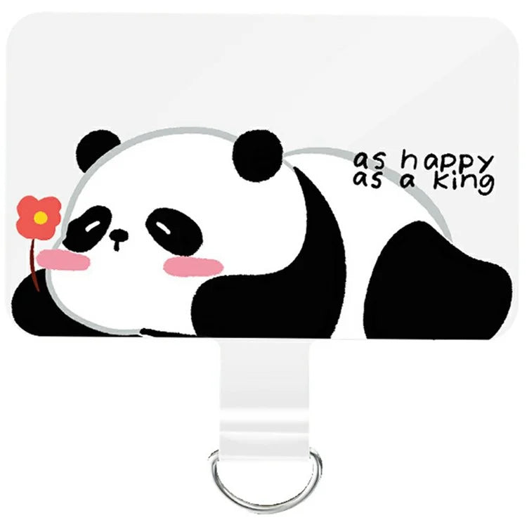 5-Pack TPU Phone Tether Tab Panda Pattern Design Phone Lanyard Patch Phone Strap Replacement Part