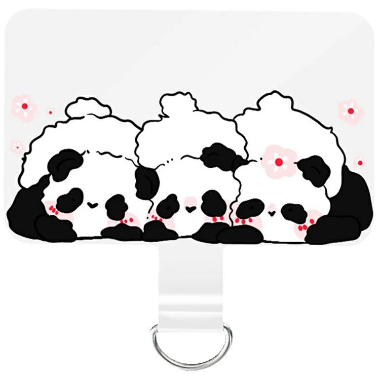 5-Pack TPU Phone Tether Tab Panda Pattern Design Phone Lanyard Patch Phone Strap Replacement Part