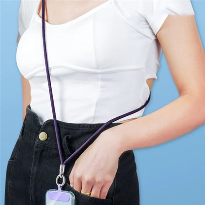 6mm Bullet-Shaped Phone Lanyard with Tether Tab, Detachable Ring Neck Straps for Phone Case