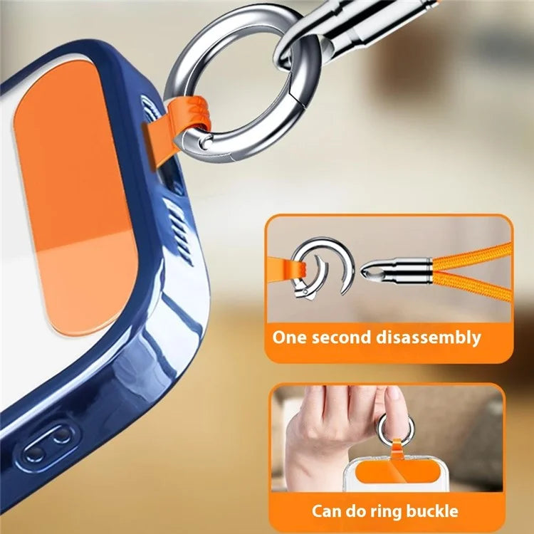 6mm Bullet-Shaped Phone Lanyard with Tether Tab, Detachable Ring Neck Straps for Phone Case