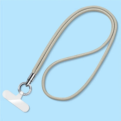 6mm Bullet-Shaped Phone Lanyard with Tether Tab, Detachable Ring Neck Straps for Phone Case