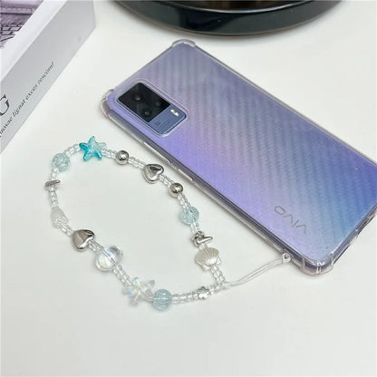 Beaded Phone Charm Phone Strap Hanging String Anti-Lost Key Chain Wristlet Bracelet