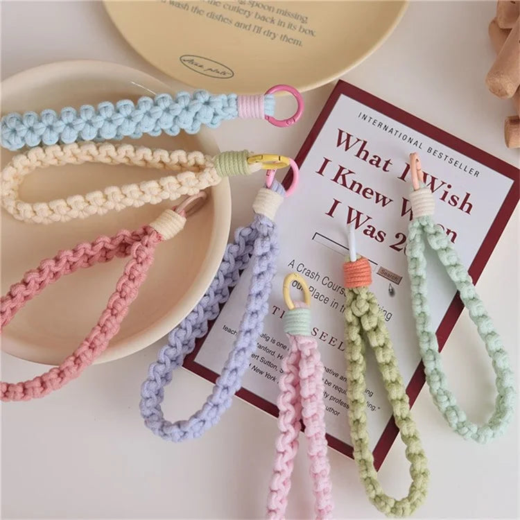 Q-058 Phone Wrist Strap Hand-Woven Wristlet Bracelet Keychain Cell Phone Lanyard
