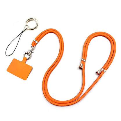 Polyester Phone Lanyard Adjustable 5mm Neck Strap Crossbody Cell Phone Strap with Patch