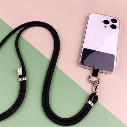 Polyester Phone Lanyard Adjustable 5mm Neck Strap Crossbody Cell Phone Strap with Patch