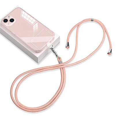 6mm Nylon Phone Lanyard Crossbody Adjustable Cell Phone Neck Shoulder Strap with Pad Gold