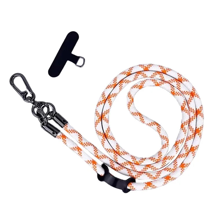 B Style 8mm Phone Lanyard Universal Crossbody Strap with Tether Tab+White