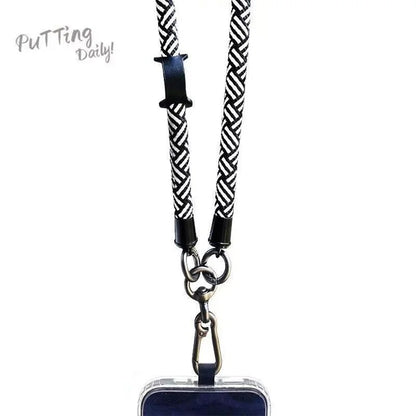 B Style 8mm Phone Lanyard Universal Crossbody Strap with Tether Tab+White