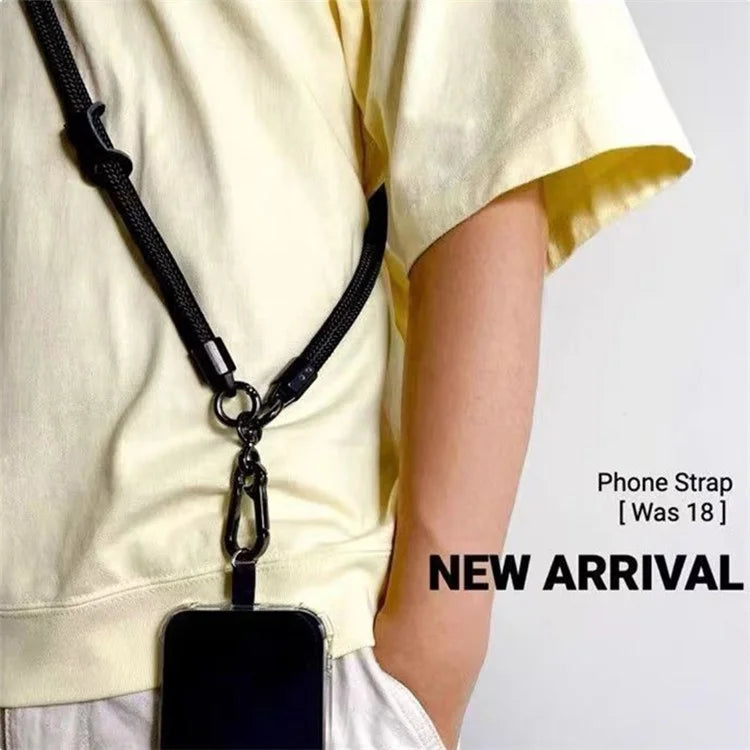 B Style 8mm Phone Lanyard Universal Crossbody Strap with Tether Tab+White