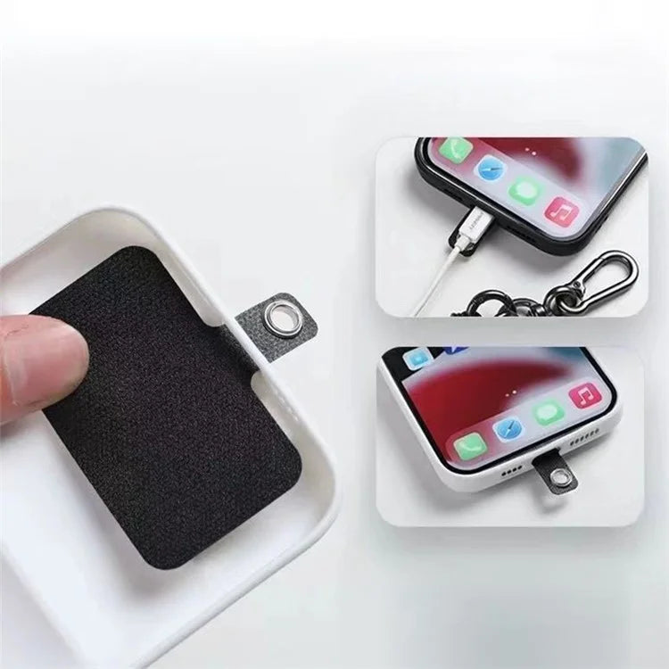 B Style 8mm Phone Lanyard Universal Crossbody Strap with Tether Tab+White