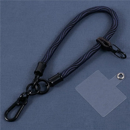 8mm 30cm S-Texture Hand Wrist Strap Short Lanyard Strap with Patch for Mobile Phone Keys Camera