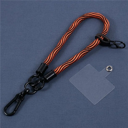 8mm 30cm S-Texture Hand Wrist Strap Short Lanyard Strap with Patch for Mobile Phone Keys Camera