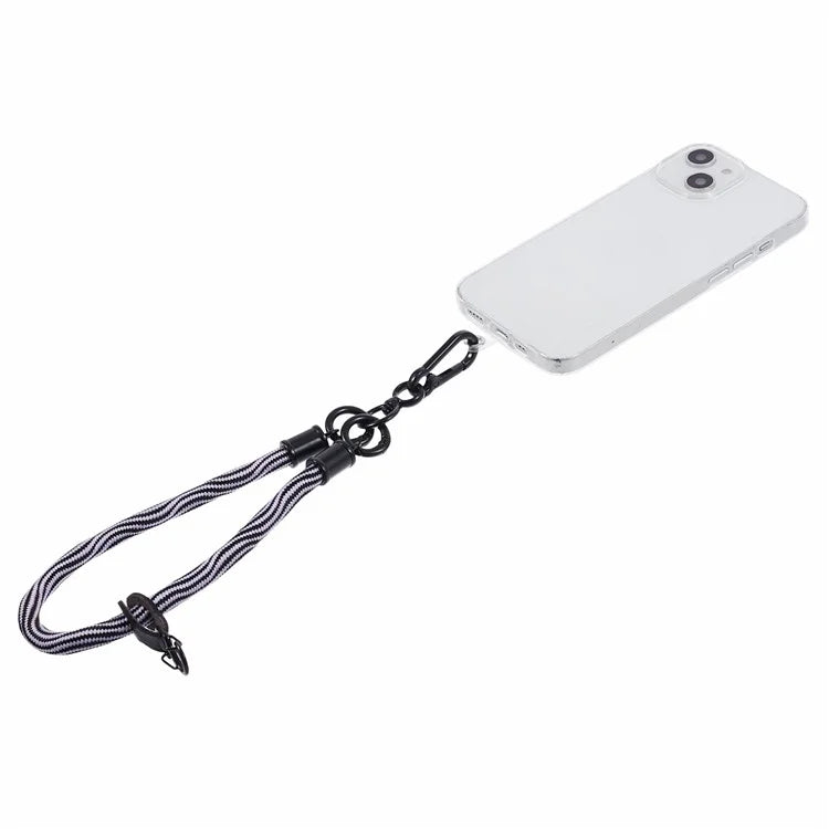 8mm 30cm S-Texture Hand Wrist Strap Short Lanyard Strap with Patch for Mobile Phone Keys Camera