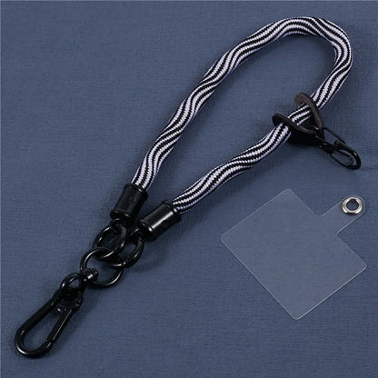 8mm 30cm S-Texture Hand Wrist Strap Short Lanyard Strap with Patch for Mobile Phone Keys Camera