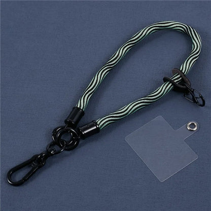 8mm 30cm S-Texture Hand Wrist Strap Short Lanyard Strap with Patch for Mobile Phone Keys Camera