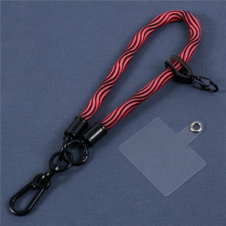 8mm 30cm S-Texture Hand Wrist Strap Short Lanyard Strap with Patch for Mobile Phone Keys Camera