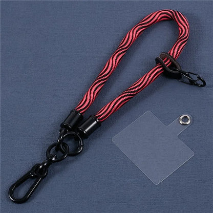 8mm 30cm S-Texture Hand Wrist Strap Short Lanyard Strap with Patch for Mobile Phone Keys Camera